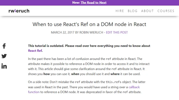 When to use React's Ref on a DOM node in React