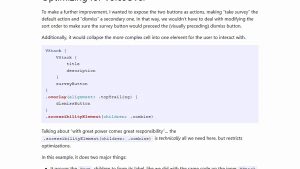 Optimizing for VoiceOver and Voice Control