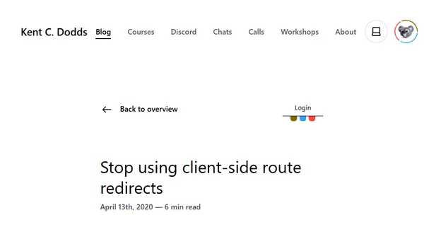 Stop using client-side route redirects