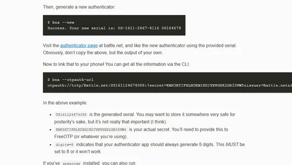 Using FreeOTP with Battle.net