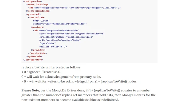 MongoDB ASP.NET Session Store Provider v1.1.0