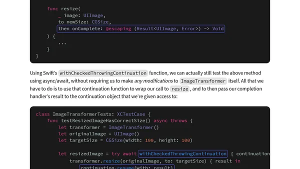 Unit testing Swift code that uses async/await