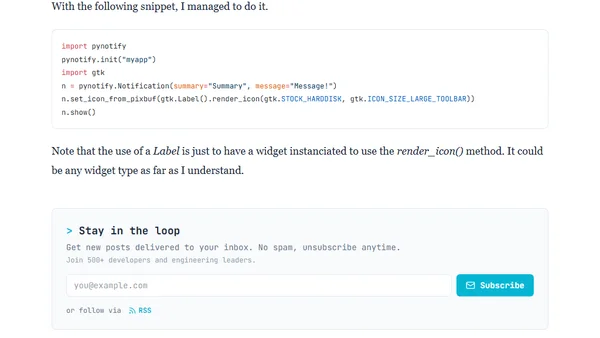Using GTK+ stock icons with pynotify