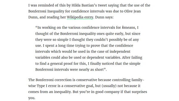 The conservative Bonferroni correction
