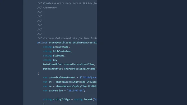 Use .NET Core to Create Azure Blob Storage SAS Keys