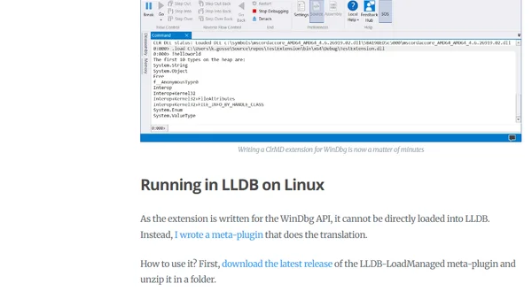 Writing ClrMD extensions for WinDbg and LLDB