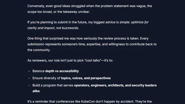 Behind the CFPs: My Experience as an Open Source SecurityCon Reviewer for KubeCon Europe 2026