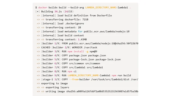 Speeding up Docker builds for Node.js Lambda functions