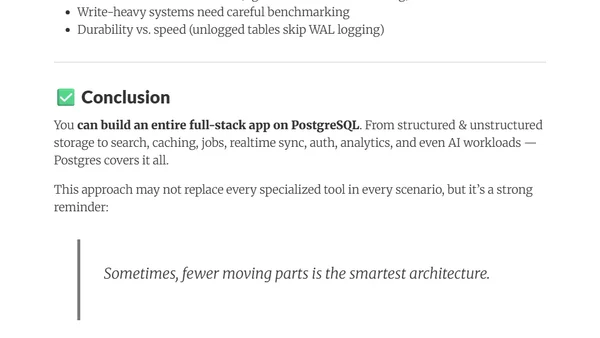 Replacing the Modern Tech Stack with PostgreSQL