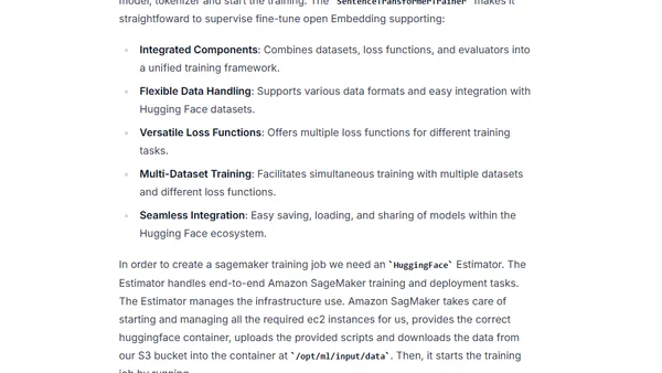 Train and Deploy open Embedding Models on Amazon SageMaker