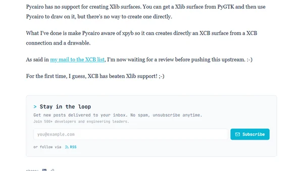 Python cairo and XCB support