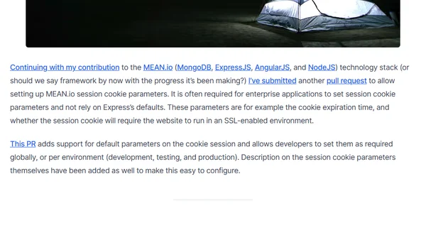 MEAN.io Session Cookie parameters