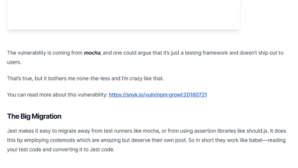 Migrating a Mocha project to Jest Test Framework