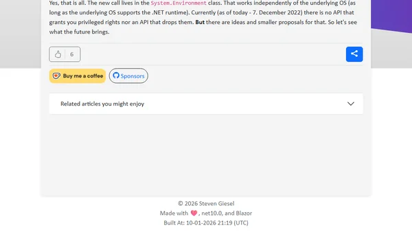 Check for elevated rights in .NET 8