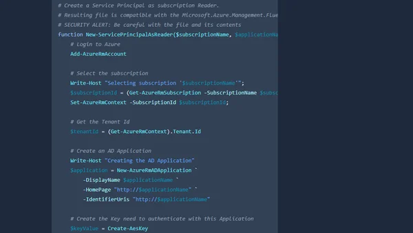 Create a Service Principal and write required parameters to a .azureauth file