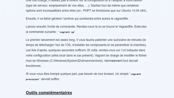 vagrant up et dites adieu à WAMP !