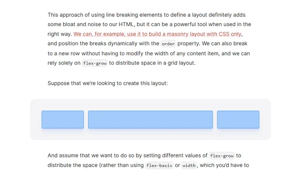 Breaking to a new row with flexbox