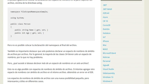 [C# 10] File Scoped Namespaces