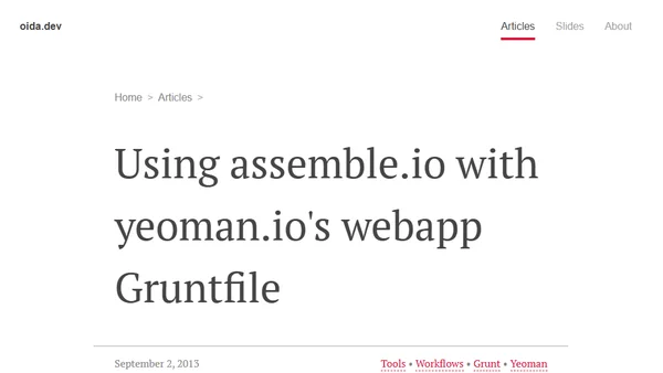 Using assemble.io with yeoman.io's webapp Gruntfile
