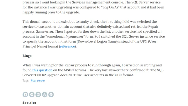 SQL Server 2008 R2 in-place upgrade error