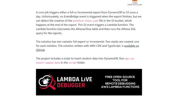 Query DynamoDB with SQL using Athena - Leveraging DynamoDB Exports to S3 (1/2)