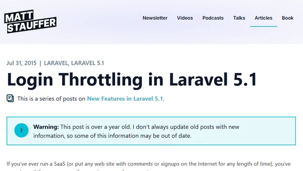 Login Throttling in Laravel 5.1