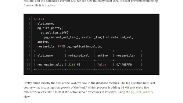 The Insatiable Postgres Replication Slot