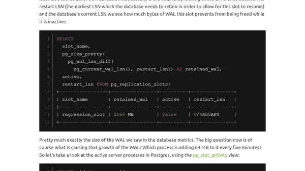 The Insatiable Postgres Replication Slot