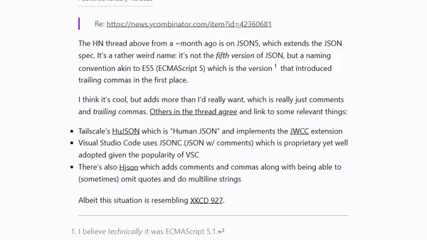 JWCC: JSON With Comments & (Trailing) Commas