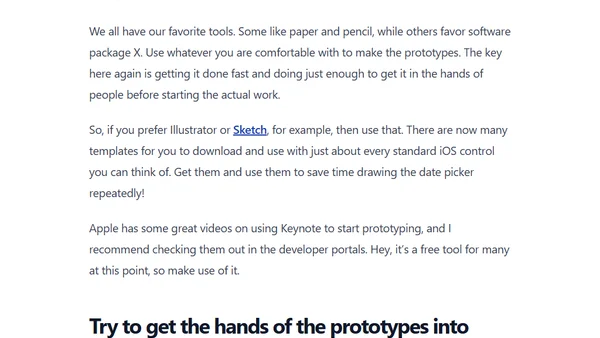 Application prototyping tips