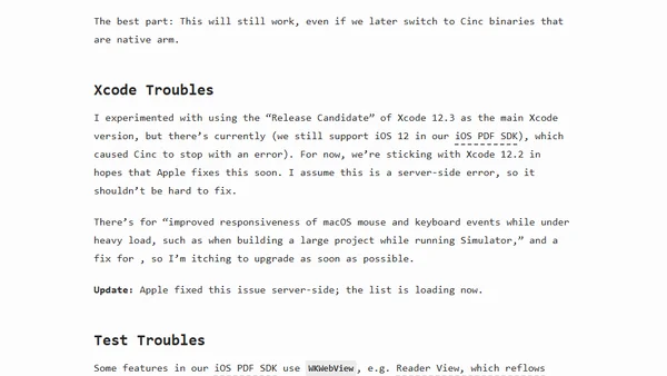 On Using Apple Silicon Mac Mini for Continuous Integration
