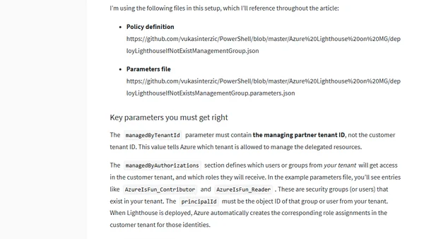 Enforcing Azure Lighthouse at Management Group Level