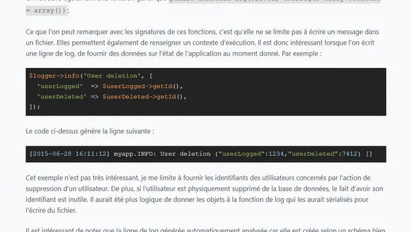 Ecrire des logs manipulables