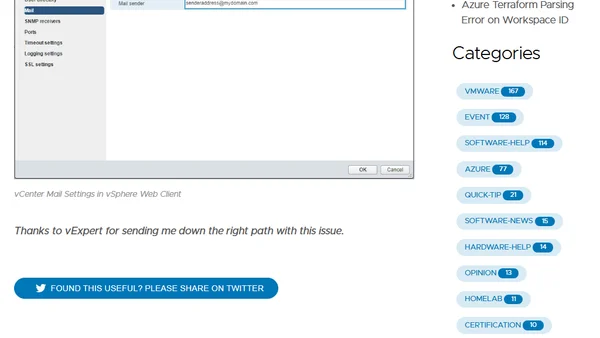 Email Alerts not sending in vCenter 6.5