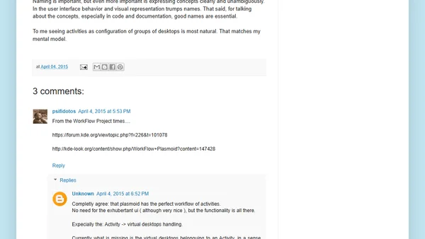 The Space-Time Continuum of KDE's Activities