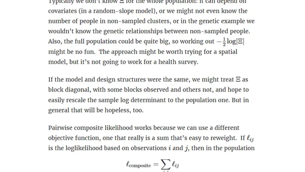 Why pairwise likelihood?