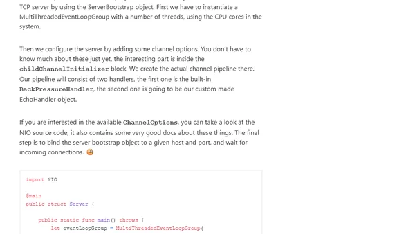 SwiftNIO tutorial - The echo server