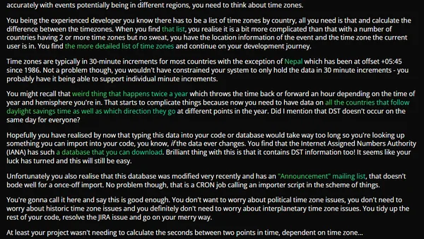 The troubles of dealing with Time Zones