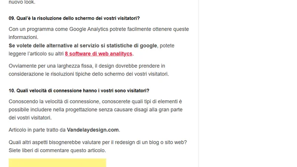 Ecco 10 Fattori Importanti per il Redesign di un Sito o di un Blog