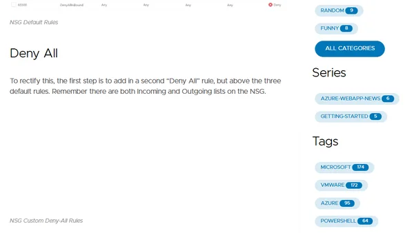 Azure Network Security Group Defaults