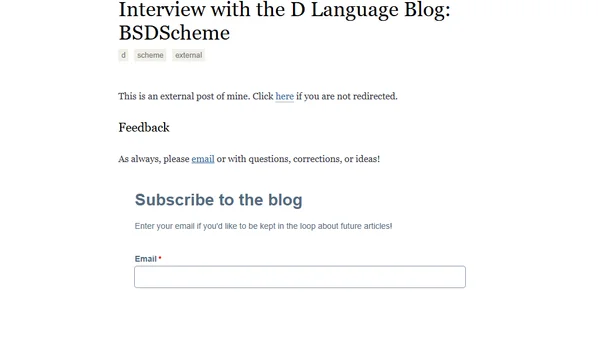 Interview with the D Language Blog: BSDScheme