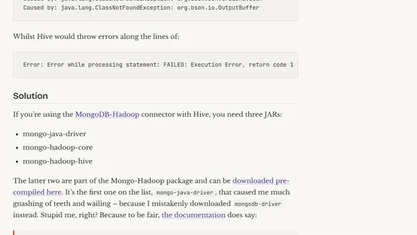 ClassNotFoundException with MongoDB-Hadoop in Hive