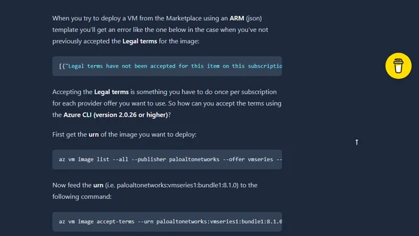 Accepting Azure Marketplace Terms with Azure CLI