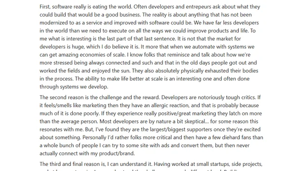 Why I love building developer products