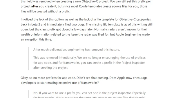 Objective-C prefixes: a thing of the past?