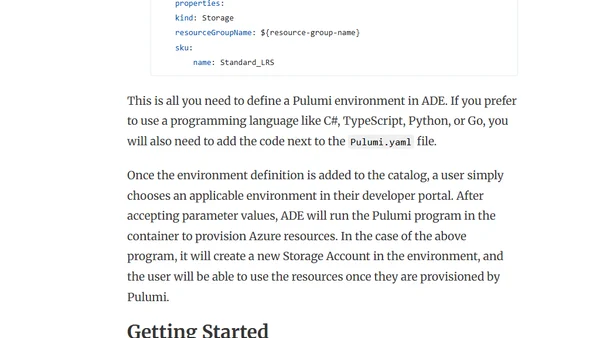 Pulumi + Azure Deployment Environments: Better Together for Enterprise Developers
