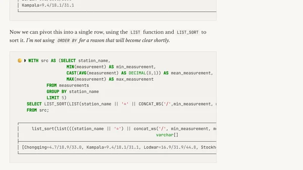1️⃣🐝🏎️🦆 (1BRC in SQL with DuckDB)