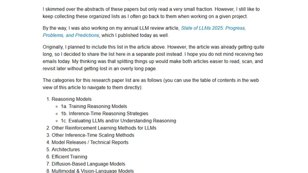 LLM Research Papers: The 2025 List (July to December)