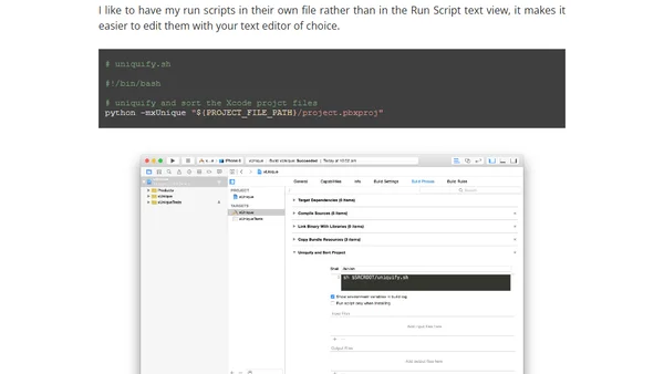 xUnique: a tool to avoid Xcode project merge conflicts