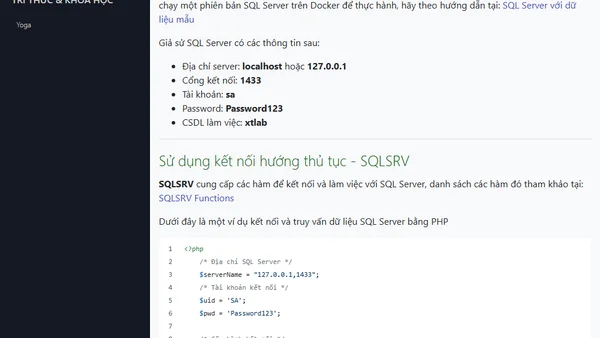 PHP kết nối và làm việc với MS SQL Server